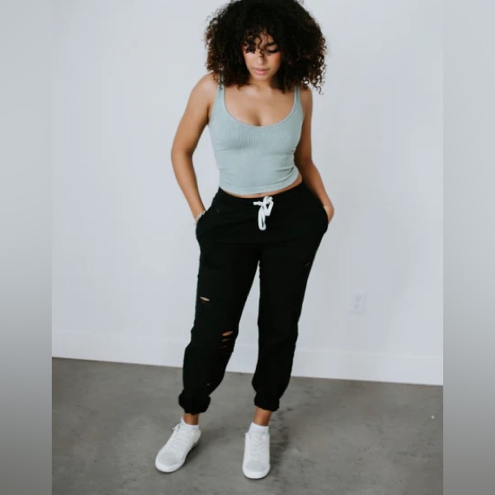 Chelsea deboer distressed joggers